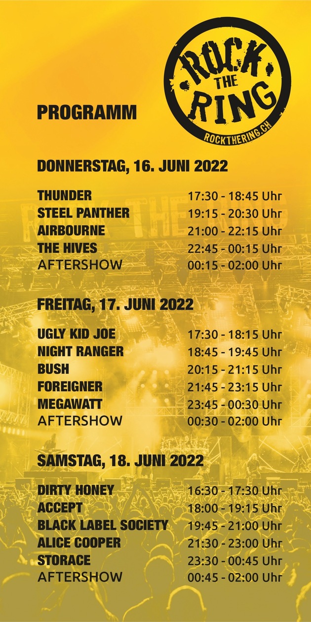 Rock the Ring verkündet offiziellen Timetable 2022