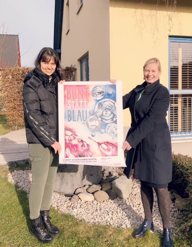 &quot;bunt statt blau&quot;: Schülerin aus Ehrenfriedersdorf gewinnt Plakatwettbewerb gegen Komasaufen in Sachsen