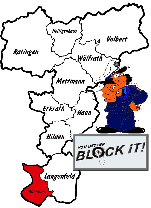 POL-ME: BlockIT ! - Polizei codiert wieder Ihre Fahrräder ! - Monheim - 1807052