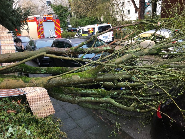 FW-HAAN: Sachschäden durch umgestürzte Bäume / Sperrung des Bahnverkehrs der Strecke Köln - Wuppertal