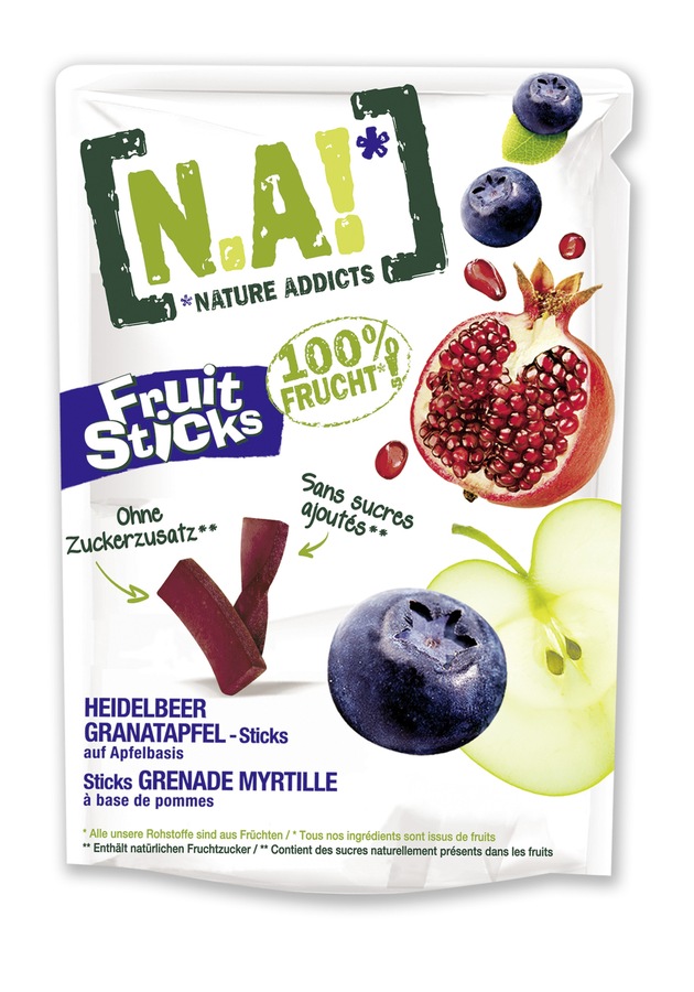 N.A!* Nature Addicts réinvente l&#039;en-cas avec N.A!* Fruit Sticks: ce délicieux goûter pur fruits est désormais proposé avec plus de contenu sous une nouvelle forme de stick pratique