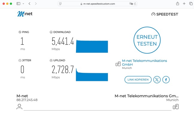 Internet 5000: M-net startet Hyperspeed-Anschluss mit 5 Gbit/s