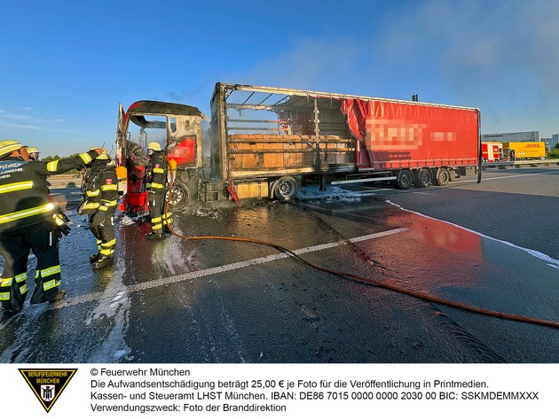 FW-M: Lkw-Brand auf Autobahn (A 99)