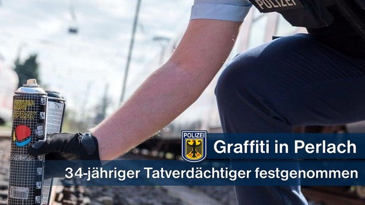 Bundespolizeidirektion München: Erneut Graffitisprayer erwischt - 34-Jähriger sprühte in Perlach