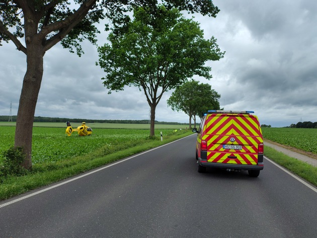 FW Gangelt: Verkehrsunfall mit schwer verletztem Kradfahrer