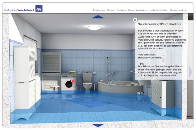 Risiken kennen - Schäden vorbeugen: Das virtuelle Haus von AXA (mit Bild)