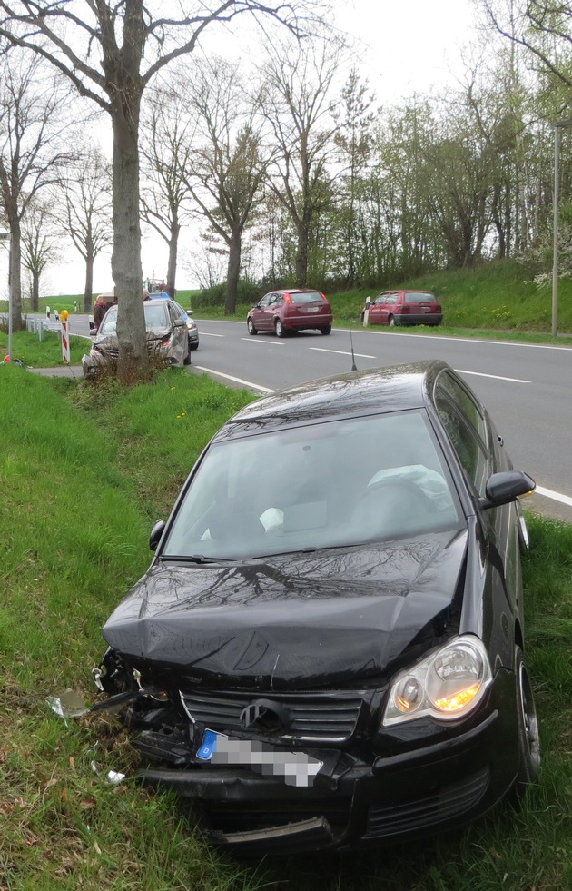 POL-HM: Verkehrsunfälle entlang der Bundesstraße 1 - zwei Verletzte und 50.000 Euro Schaden