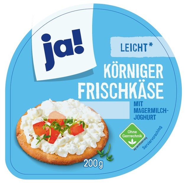 Verbraucherinformation: ja! Körniger Frischkäse 0,1% 200g