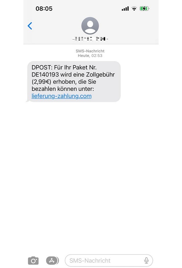 HZA-DA: Achtung: Zoll warnt vor Fake-SMS - Keine Zollgebühren über Links