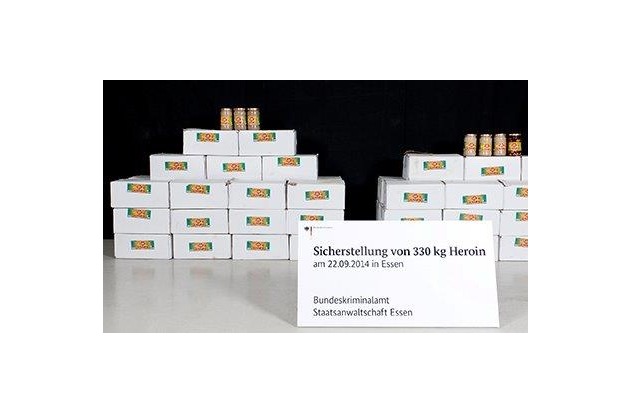 BKA: Erfolgreicher Schlag gegen den internationalen Rauschgifthandel: Beschlagnahme von 330 Kilogramm Heroin mit einem Straßenhandelspreis von über 50 Millionen Euro