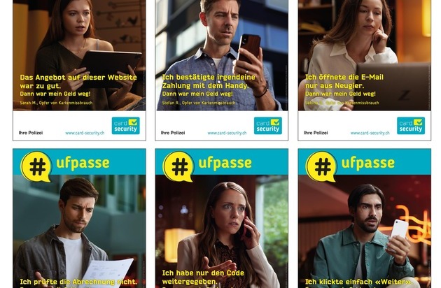 Card Security: Mit #ufpasse lanciert die Polizei eine schweizweite Kampagne zum Thema Kartensicherheit beim Online-Shopping