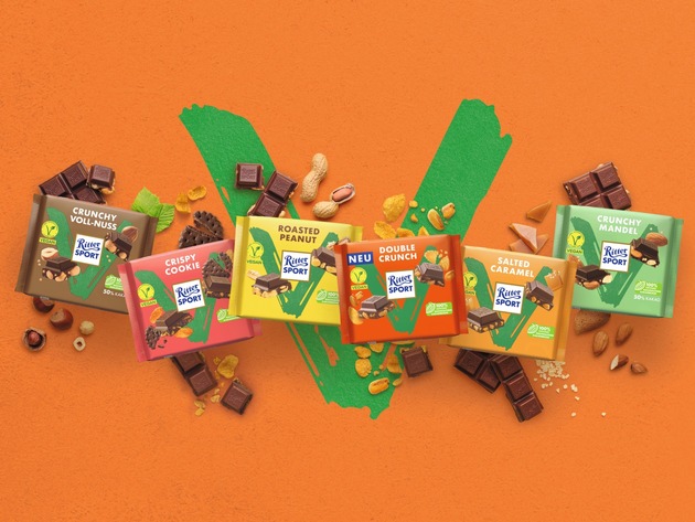 Neu &amp; extra knusprig: Ritter Sport Vegan Double Crunch