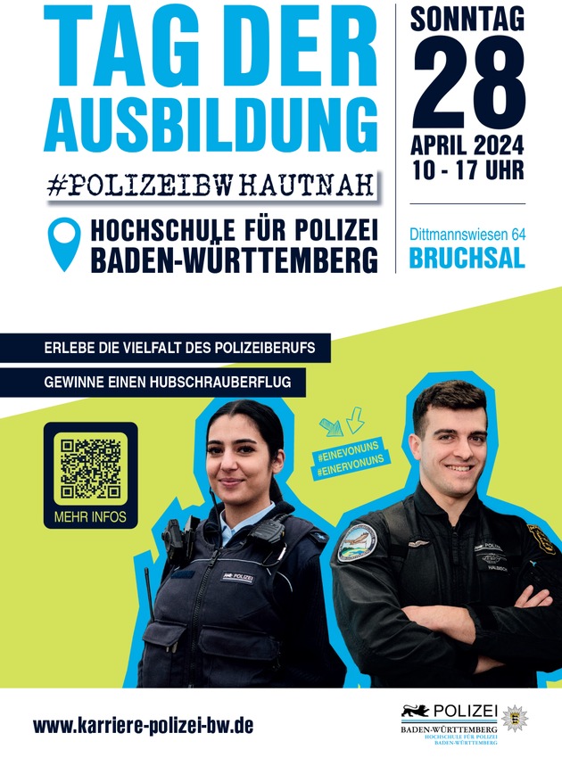 POL-KA: (KA) Bruchsal - &quot;DU VERDIENST EIN WIR&quot; - Tag der Ausbildung bei der Polizei Baden-Württemberg