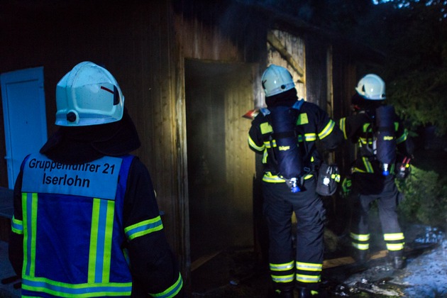 FW-MK: Gartenhütte brennt im Genna