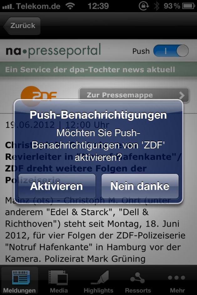 Unternehmensinformationen jetzt noch einfacher abonnieren mit der neuen App-Version von Presseportal.de (BILD)