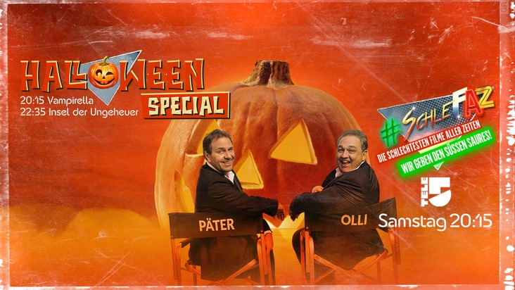 Was zur Hölle?! Halloween auf TELE 5 wird kein Zuckerschlecken! / Oliver Kalkofe und Peter Rütten zeigen zwei schaurige SchleFaZ-Klassiker im Doppelpack &quot;Vampirella&quot; und &quot;Insel der Ungeheuer&quot;