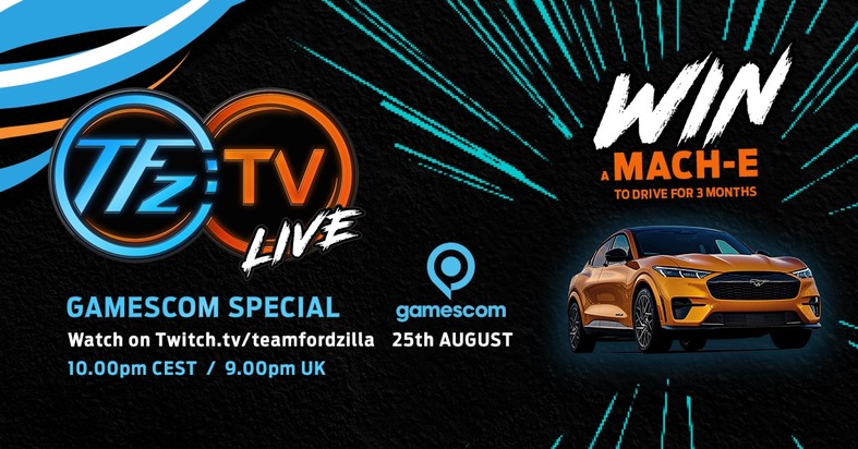 Ford-Werke GmbH: Team Fordzilla mit eigener Show live zur virtuellen Gamescom 2021 - Ford Mustang Mach-E GT zu gewinnen