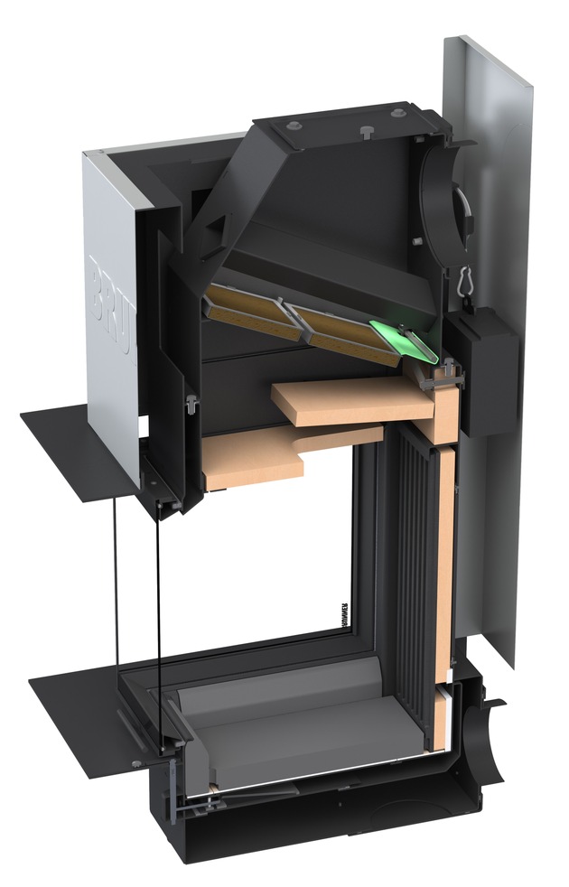 Kaminfeuer neu definiert / BRUNNER Kamin BKH green im Panoramaformat