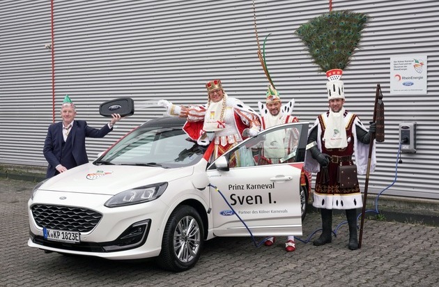 Ford-Werke GmbH: Kölner Dreigestirn fährt mit Ford Kuga Plug-in-Hybrid elektrisch durch den Karneval