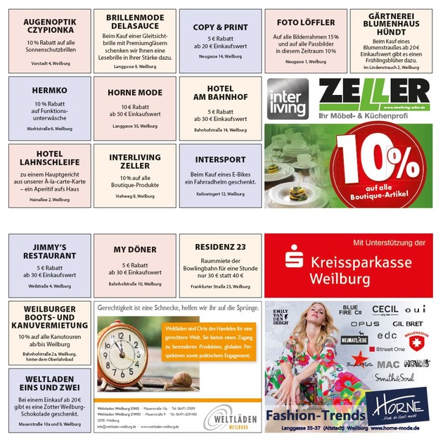 Geschenkidee Oberlahn-Region: Geldwerten Gutschein kaufen und sparen