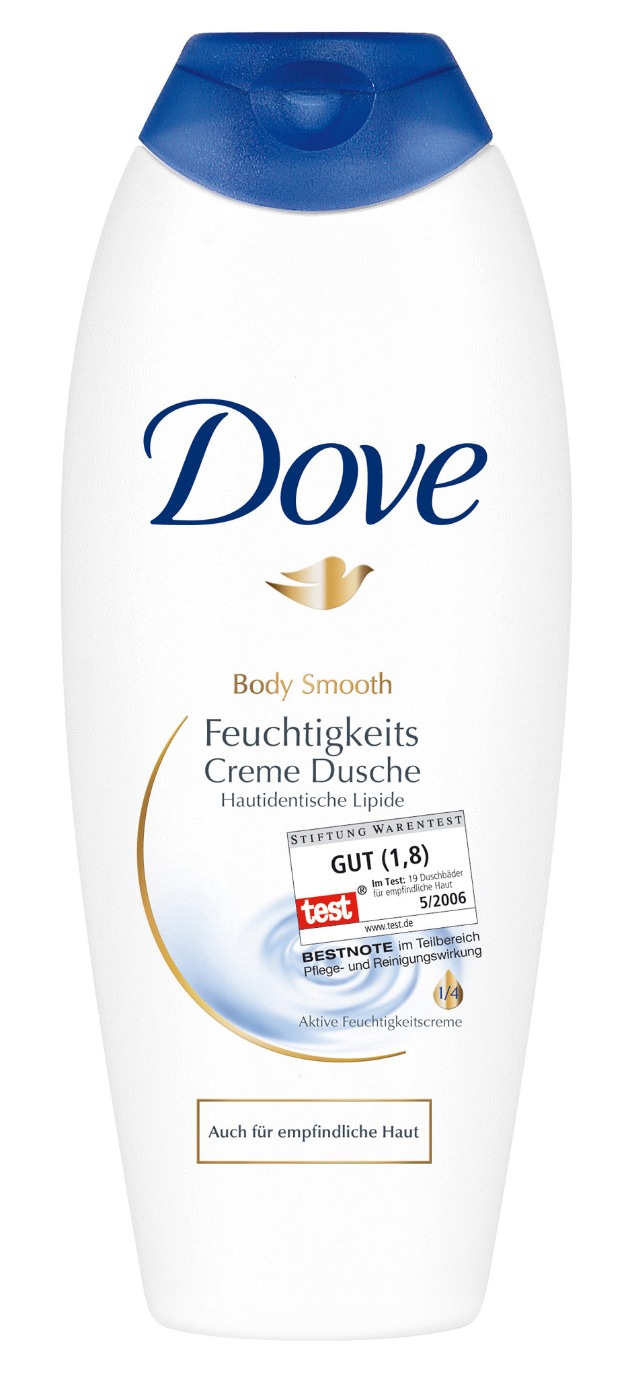 Ein gutes Ergebnis für Dove / Stiftung Warentest findet Dove Feuchtigkeits Creme Dusche &quot;Gut&quot;