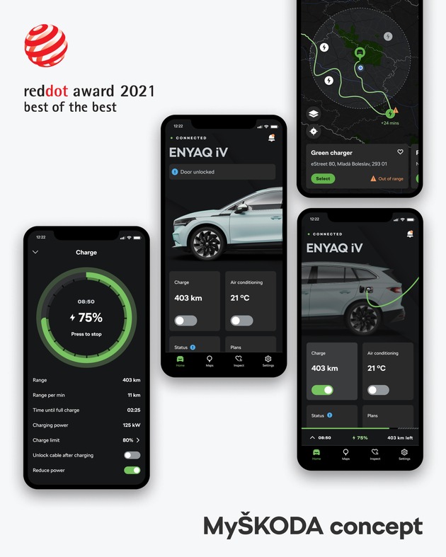 ŠKODA AUTO gewinnt Red Dot Design Awards für Interface &amp; User Experience Design
