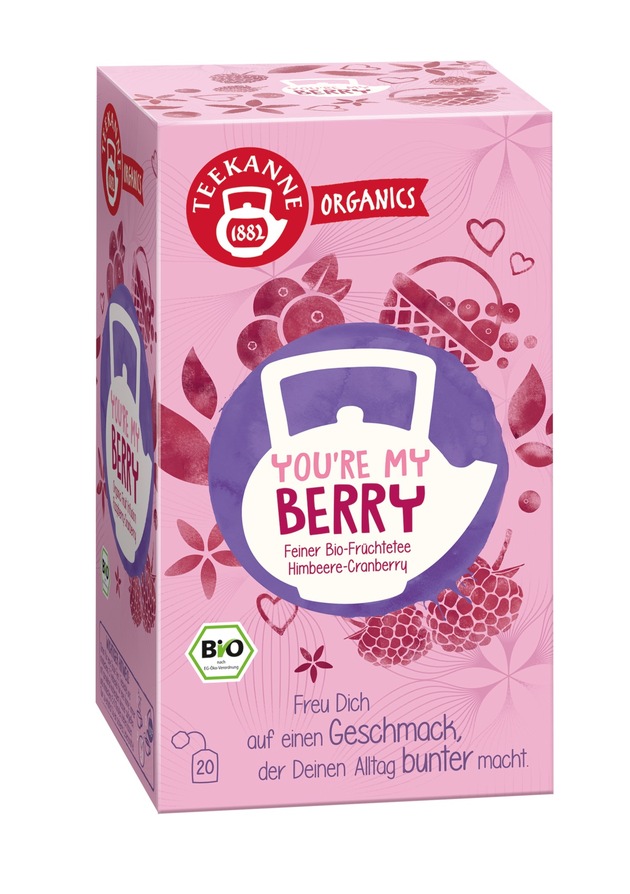 Pressemitteilung: TEEKANNE Organics bringen mit &quot;You&#039;re My Berry&quot; und &quot;Happy Time&quot; Farbe in den Alltag