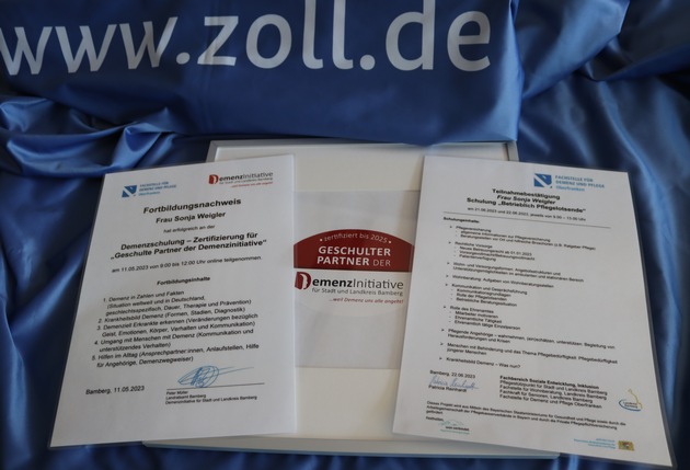 HZA-SW: Der Zoll - ein Arbeitgeber mit vielen Facetten/ Hauptzollamt Schweinfurt kooperiert mit der Fachstelle für Demenz und Pflege Oberfranken