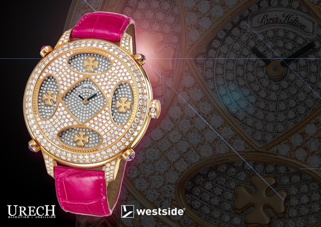 Bijoutier Urech bringt mit Paris Hilton&#039;s legendärer 200&#039;000 Dollar Uhr &quot;Pink is Love&quot; ein Hauch von Hollywood ins neue Westside in Bern