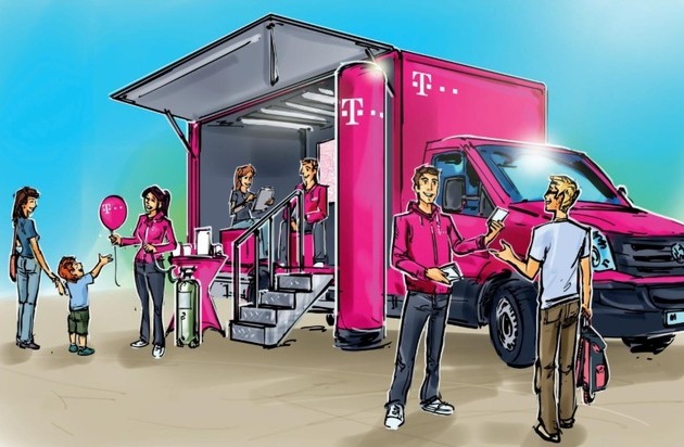 Telekom-Infomobil zum Glasfasernetz in Karlsruhe Innenstadt