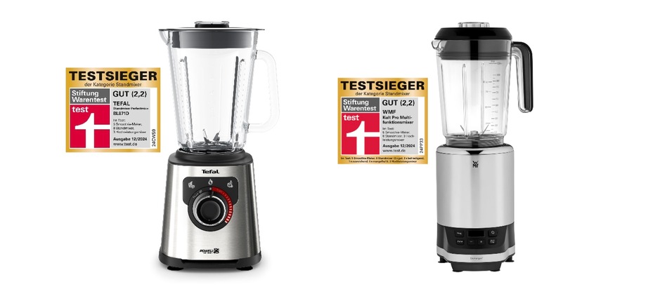 Groupe SEB WMF Consumer Produkte überzeugen Stiftung Warentest: Die Standmixer Tefal PerfectMix+ und WMF Kult Pro Multifunktionsmixer sind Testsieger