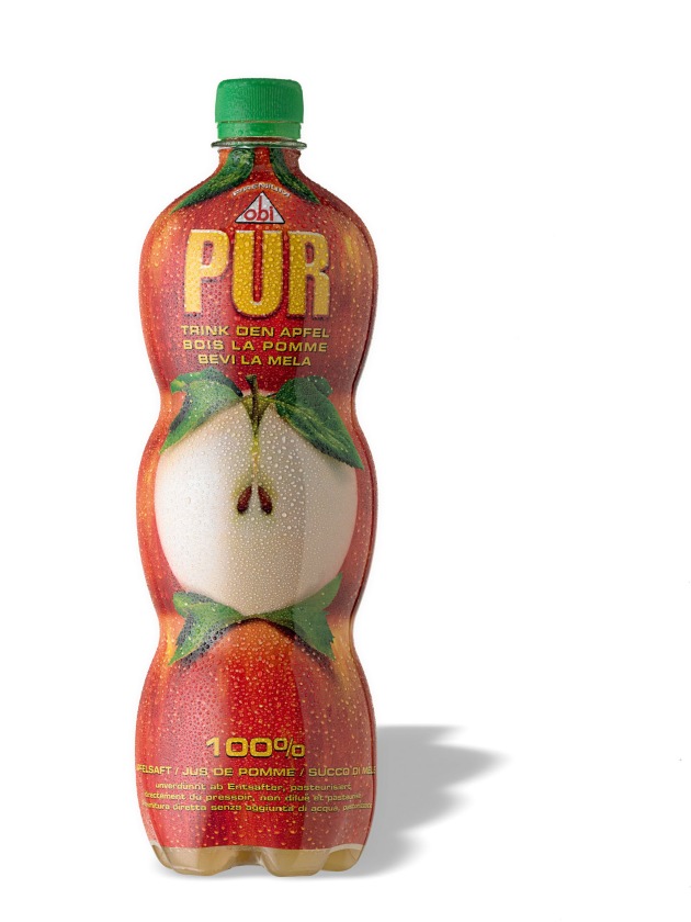 Thurella lanciert eine einzigartige Apfelsaft-Generation: obi PUR - der Apfel in der Flasche