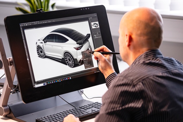 Erste Skizzen des Škoda Enyaq RS Race: Konzeptstudie verbindet Motorsport-DNA mit Nachhaltigkeit