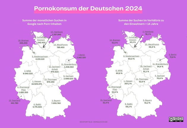 Pornokonsum in Deutschland 2024: diese Bundesländer schauen am meisten