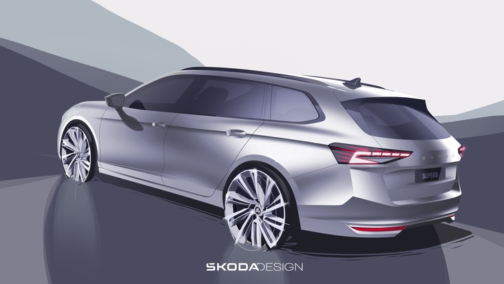 Škoda Auto veröffentlicht Exterieurskizzen der vierten Superb-Generation