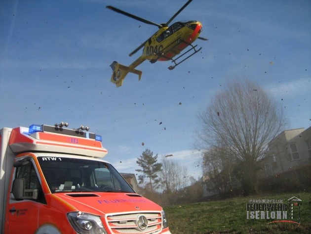 FW-MK: Rettungshubschraubereinsatz am Heimbergweg