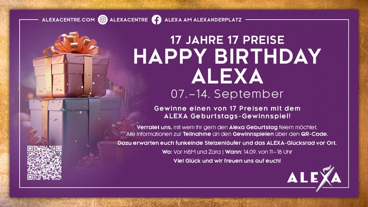 Pressemitteilung: Publikumsmagnet ALEXA feiert 17. Geburtstag