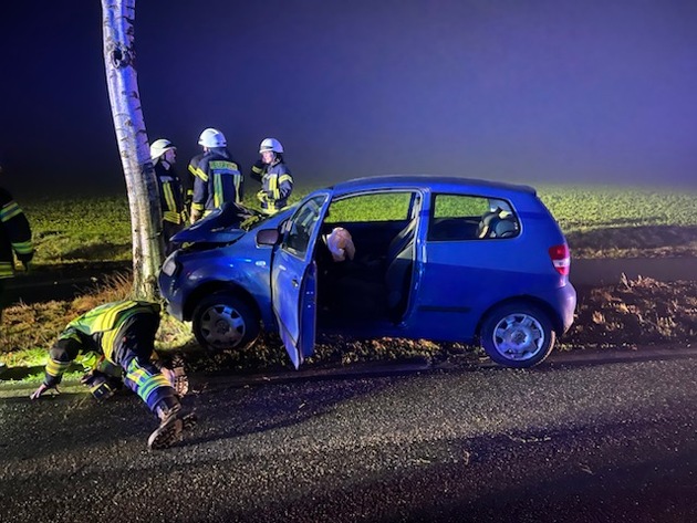 POL-STD: 28-jähriger Autofahrer prallt gegen Baum - durch Glück nur leicht verletzt, Kupferdiebe in Deinste