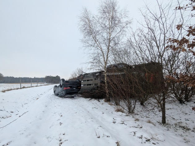 POL-ROW: Autobahn 1 nach Glätte-Unfällen voll gesperrt