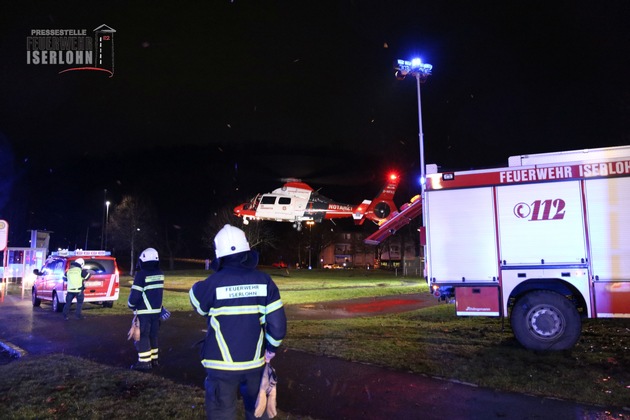FW-MK: Person angefahren - Rettungshubschraubereinsatz