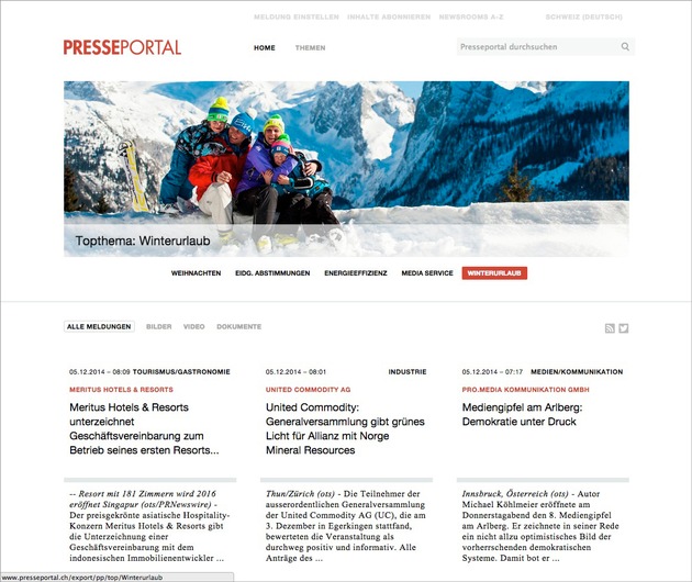 Das neue Presseportal ist online (BILD)