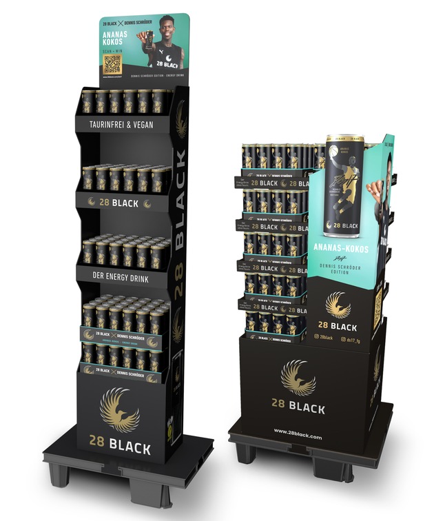 Der große Wurf: 28 BLACK präsentiert die Dennis Schröder Edition / Energy Drink 28 BLACK und Basketball-Superstar Dennis Schröder launchen 28 BLACK Ananas-Kokos