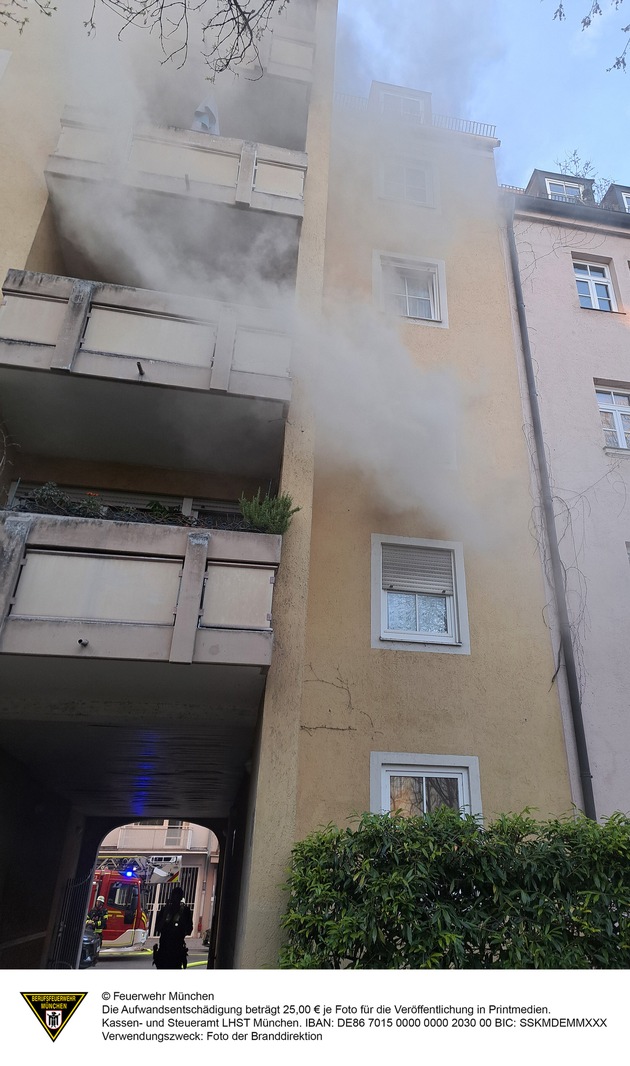 FW-M: Wohnung nach Brand unbewohnbar (Isarvorstadt)