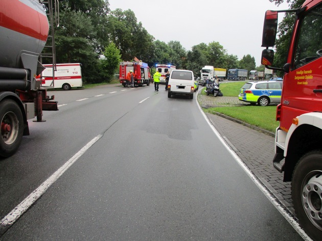 POL-NI: Nienburg - Motorradunfall auf der B 214 bei Steimbke