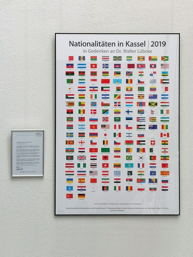 POL-KS: &quot;Nationalitäten in Kassel&quot;: Zweites Kunstwerk hält Einzug in das Polizeipräsidium Nordhessen in Gedenken an Dr. Lübcke
