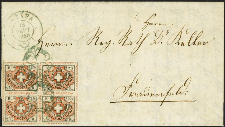 Schweizer Briefmarken-Ikone &quot;Greifensee-Brief&quot; für CHF 650&#039;000.- versteigert