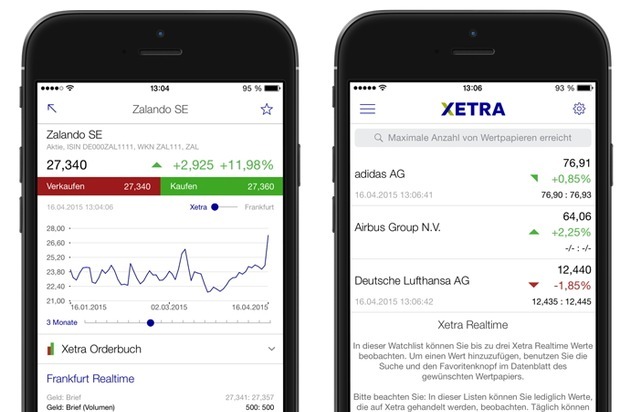 Deutsche Börse AG: "Börse Frankfurt"-App zeigt beste Kauf- und Verkaufspreise auf Xetra für registrierte Nutzer in Echtzeit