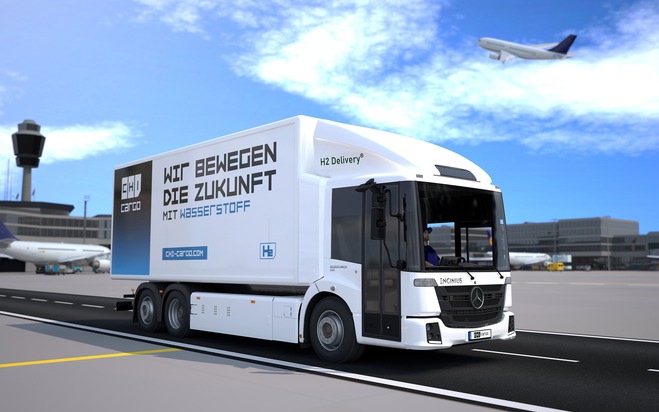 FAUN Umwelttechnik GmbH & Co. KG: EVENT: Wasserstoff bewegt - nachhaltige Logistik am Flughafen Frankfurt / CHI setzt auf Wasserstoff und bringt H2-LKW von ENGINIUS in den Praxiseinsatz am Flughafen Frankfurt