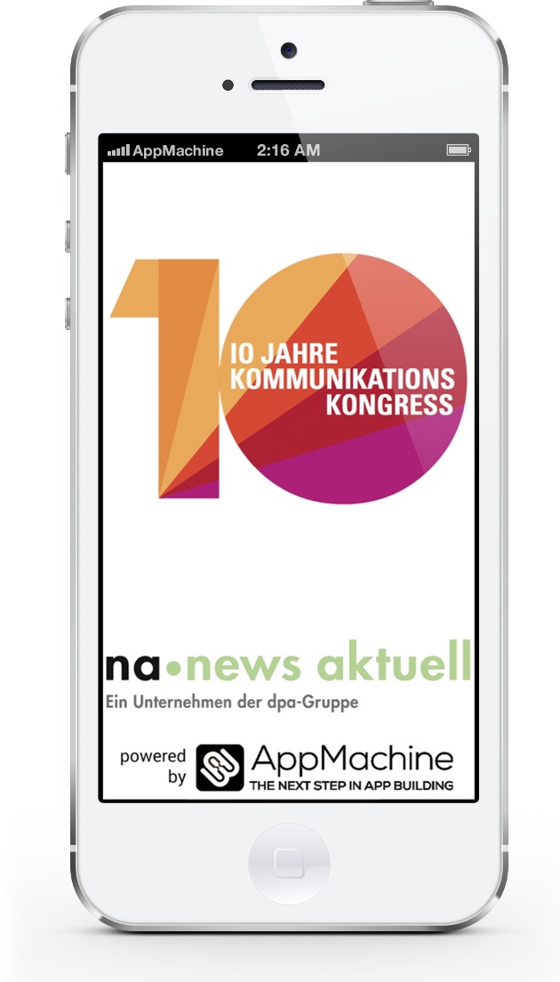 Kommunikationskongress 2013 erstmals mit eigener Konferenz-App / Helios Media, news aktuell und AppMachine stellen gemeinsam neue Smartphone-App zum #KK13 bereit