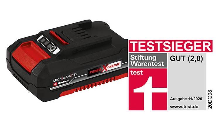 Einhell best in class in  &#039;Stiftung Warentest&#039; rechargeable battery tests
